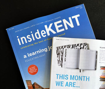 HELLO TIME planner featured in Inside Kent magazine — celebrating design-led organisation and thoughtful productivity.