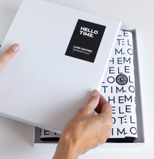 Hand opening white HELLO TIME 