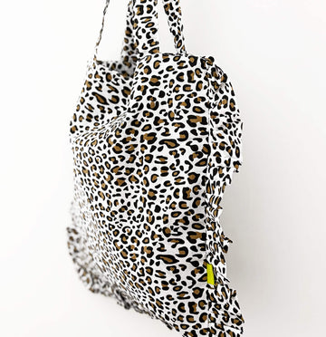 Ruffle Tote Bag - Leopard