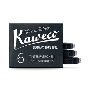 Box of 5 Kaweco Pearl Black ink cartridges with visible cartridge ends