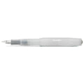 Kaweco Sport fountain pen in translucent coconut white with medium steel nib, compact design, and ergonomic grip