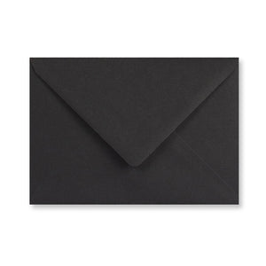 Black luxury envelope with pointed flap, included with the birthday card.
