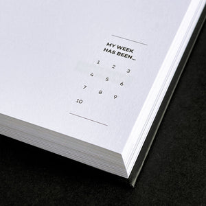 My Week Has Been” reflection page with 1–10 rating scale